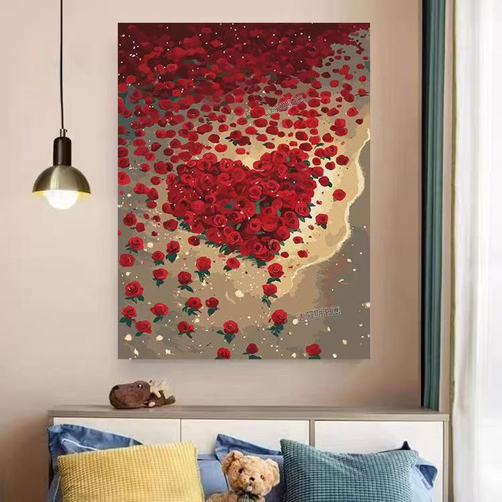 Heart and Floral Swirl Canvas Artwork Kalsten