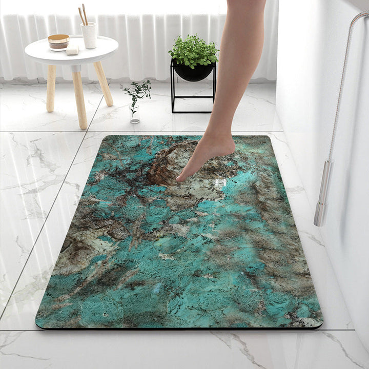 Soft Print Abstract Marble Bath Mat Kalsten