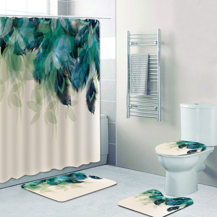 Artistic Peacock Feather Shower Curtain Kalsten