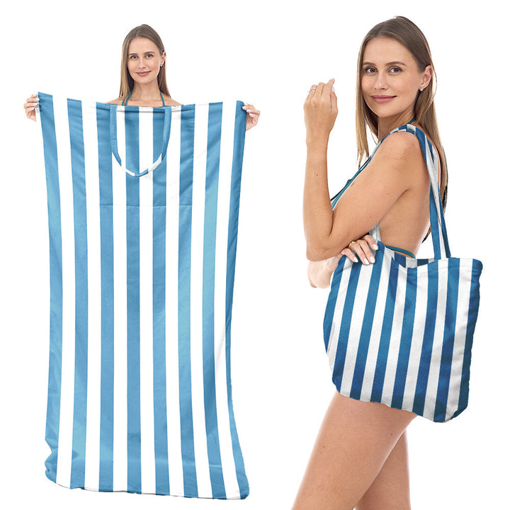 large practical beach towel with integrated carrying bag Kalsten