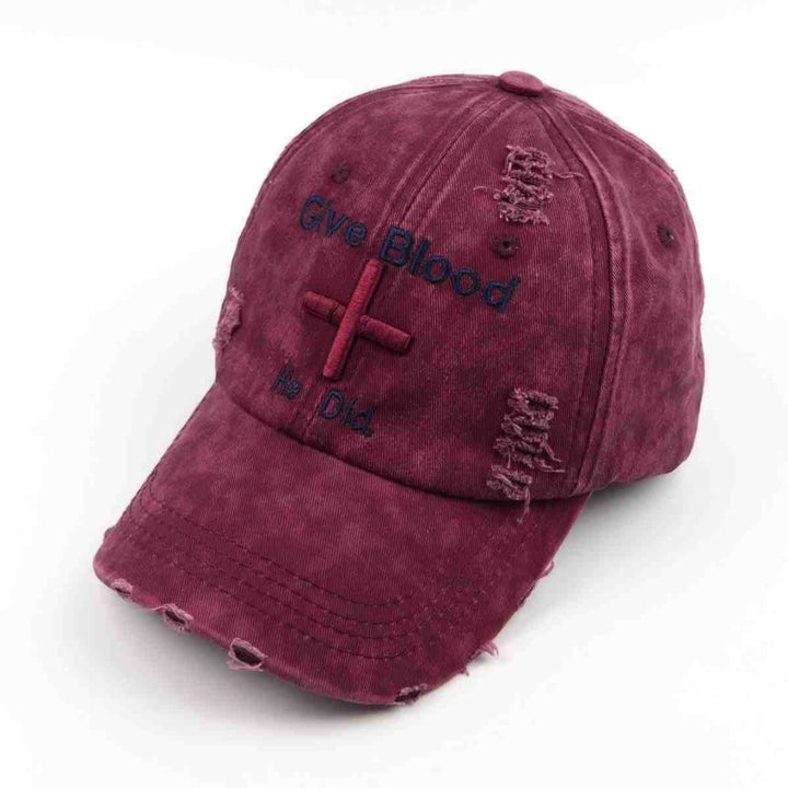 Women's Distressed Graphic Baseball Cap with Inspirational Message Kalsten