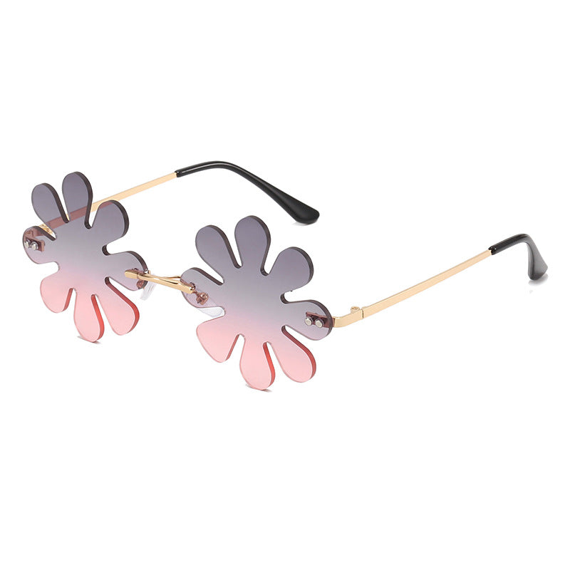 Women Playful Flower Sunglasses with Stylish Metal Frame Kalsten