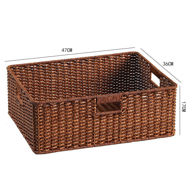 Large Woven Storage Bin with Ergonomic Cutout Handles Kalsten