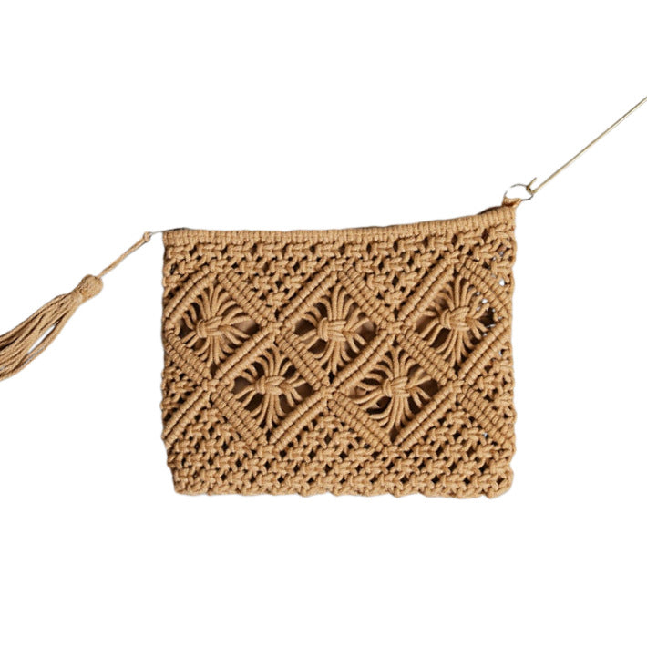 Macrame Clutch with Tassel Details Kalsten