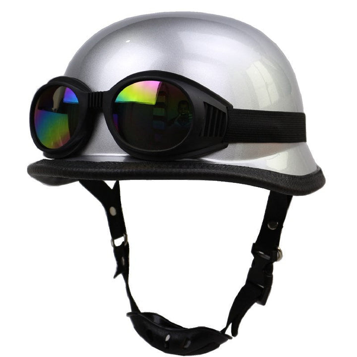 Retro Half-Style Motorcycle Helmet with Protective Goggles Kalsten