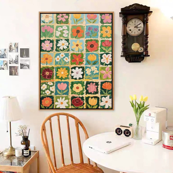 Colorful Floral Motif Canvas Art Print Kalsten