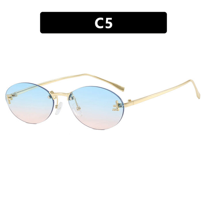 Women's fashionable sunglasses with elegant mirrored lens front and delicate metal frame Kalsten