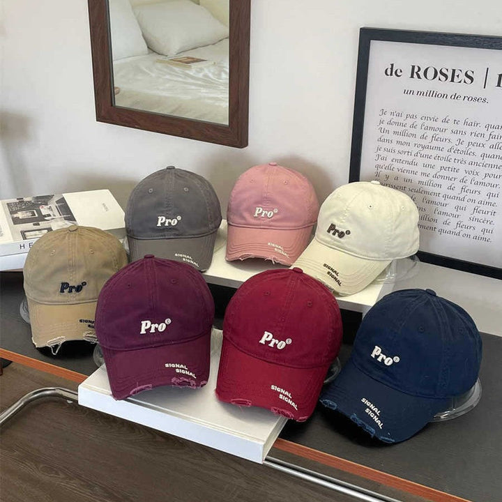 Women's Casual Distressed Embroidered Baseball Cap Kalsten