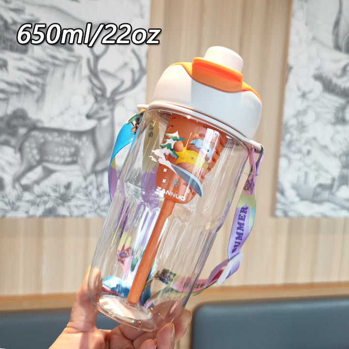 Ladies playful water bottle with removable straw Kalsten