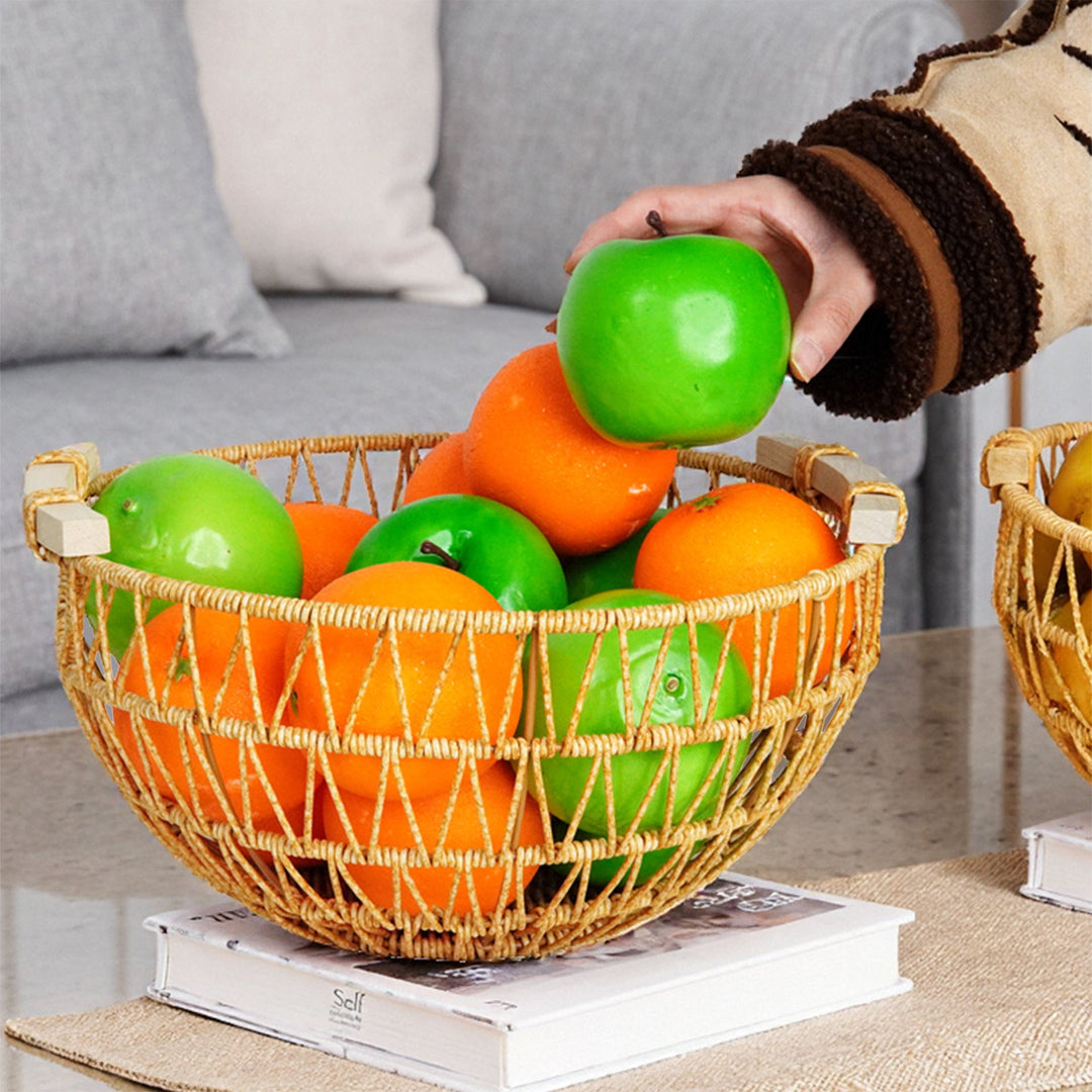 Ladies Decorative Storage Basket with Wooden Handles Kalsten