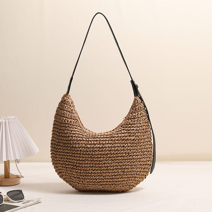 Handmade Hobo Bag Made of Natural Raffia Material Kalsten
