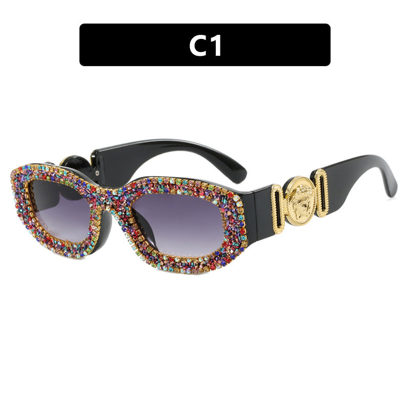 Women's extravagantly designed sunglasses with rhinestone-studded frame Kalsten