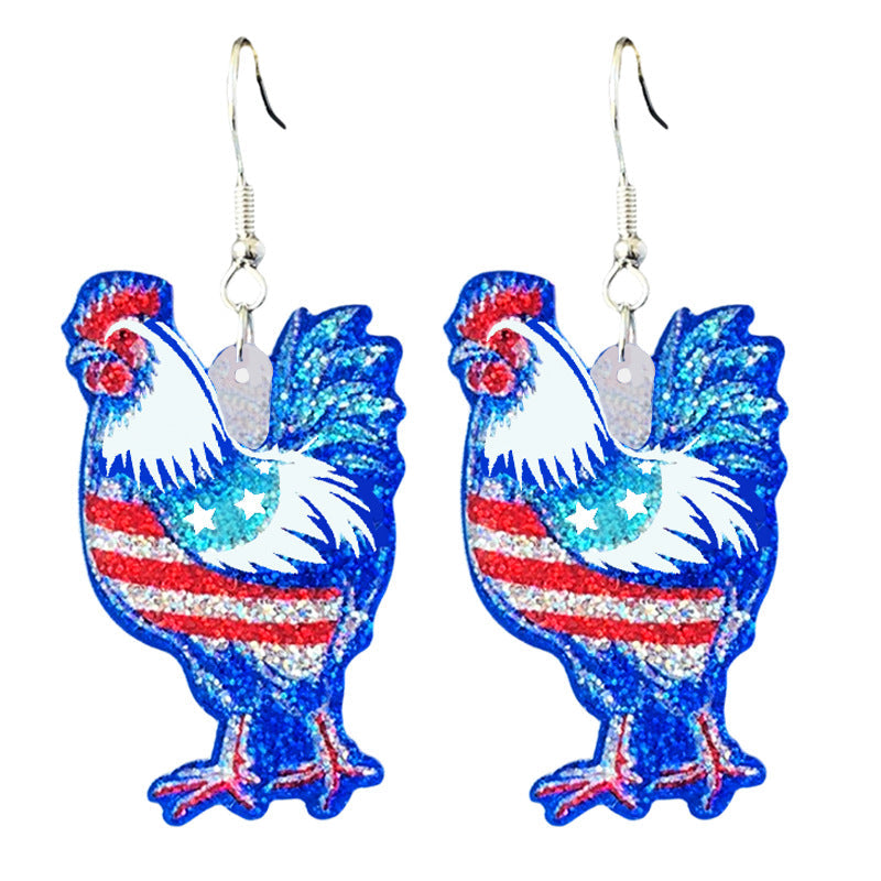 Women's shimmering statement earrings with star and fireworks design made of acrylic Kalsten