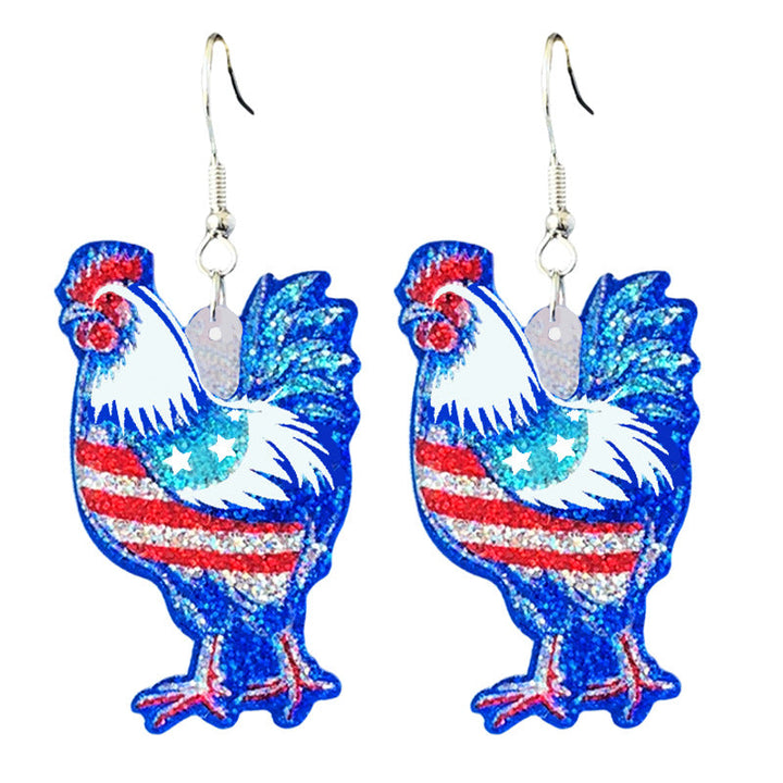 Women's shimmering statement earrings with star and fireworks design made of acrylic Kalsten