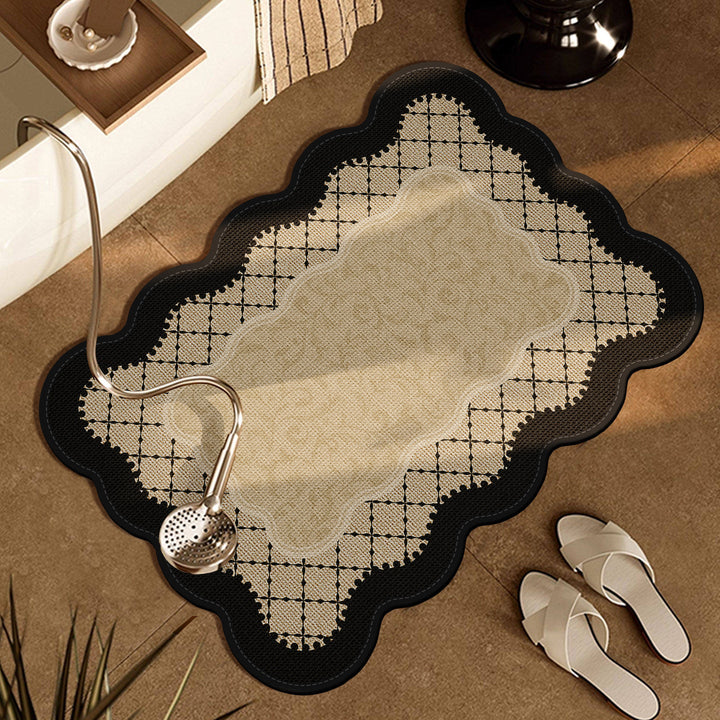 Floral Pattern Bathroom Rug