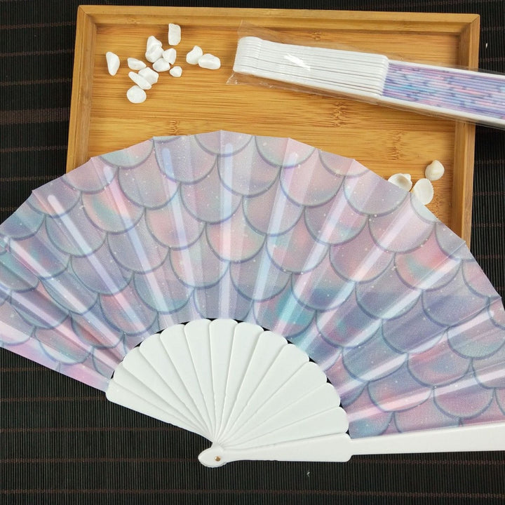 Ladies decorative fan with shimmering shell pattern Kalsten