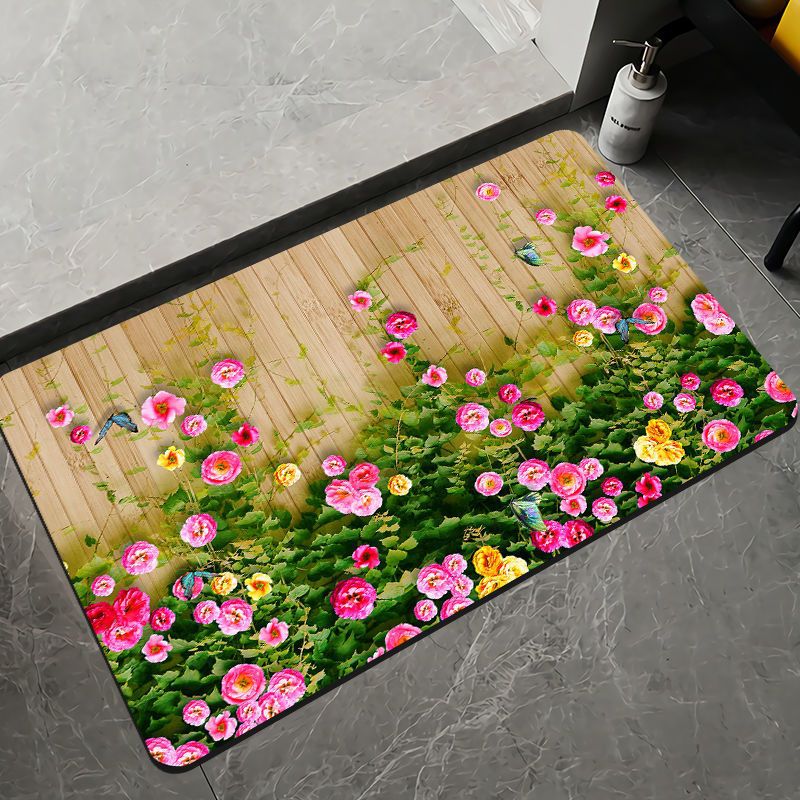 Elegant Floral Design Bath Mat Kalsten