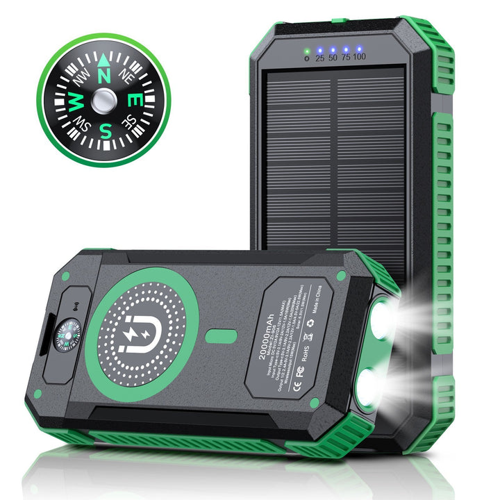 Portable Solar Power Bank with LED Light and Compass Kalsten