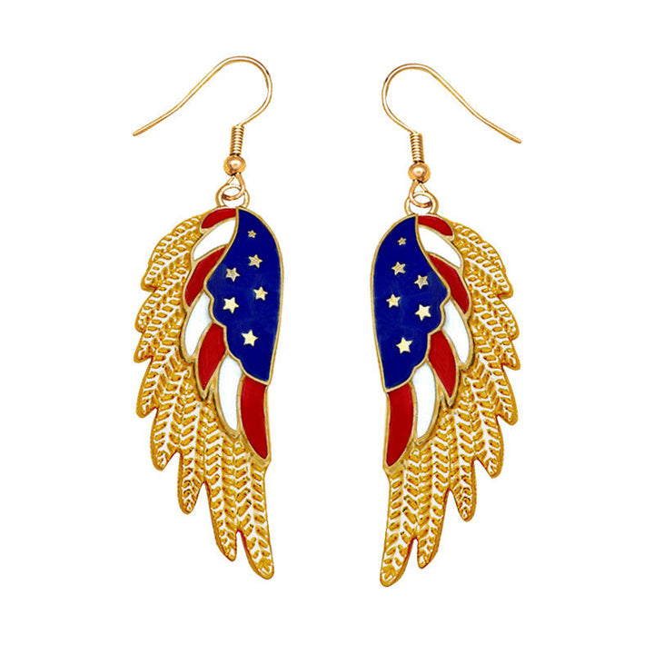 Women's earrings in flip-flop design with crystal embellishment and enamel flag motif Kalsten