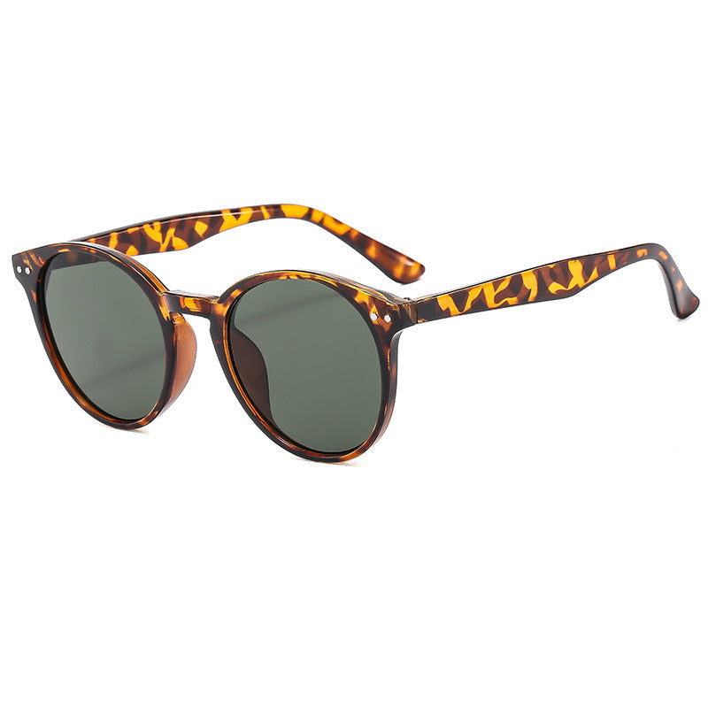 Women's fashionable round sunglasses with transparent frame and UV protection Kalsten