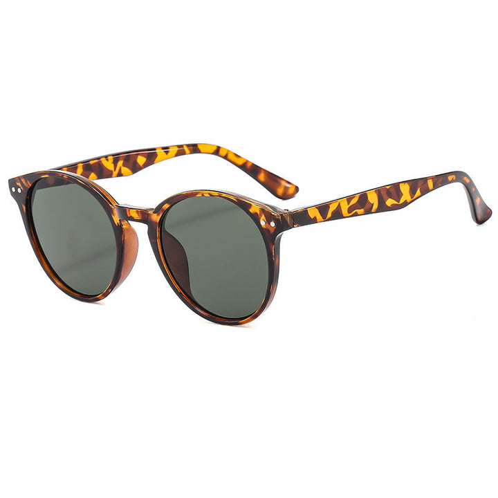 Women's fashionable round sunglasses with transparent frame and UV protection Kalsten