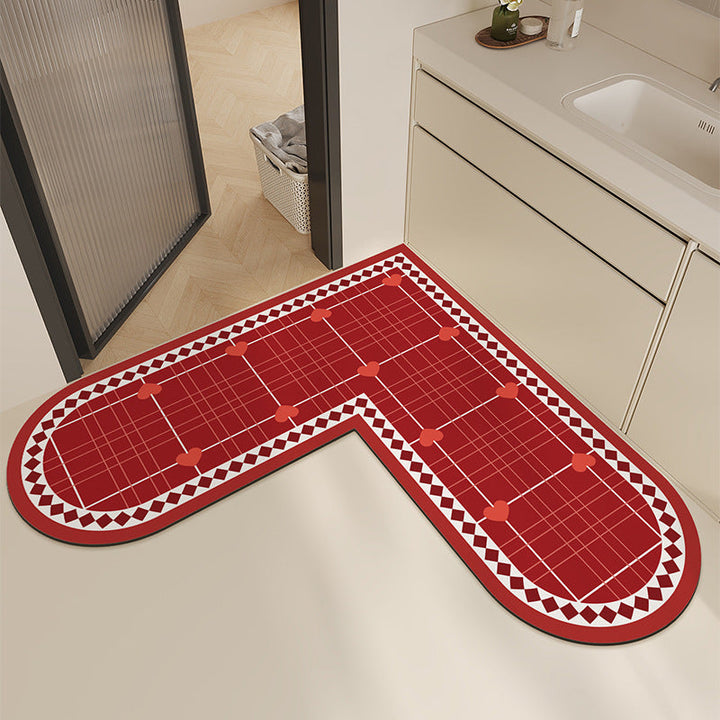 Modern Heart-Shaped Kitchen Mat Kalsten