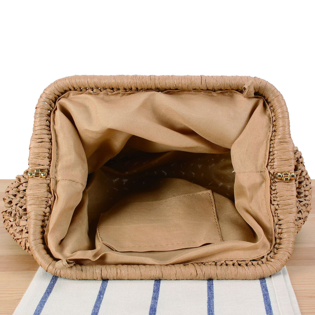 Handbag with Decorative Wooden Handles Kalsten