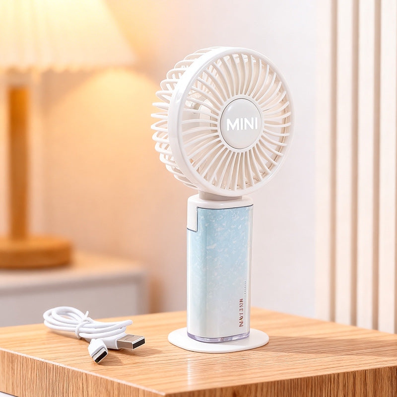 Unisex nan compact rechargeable handheld fan with foldable stand function and quiet motor Kalsten