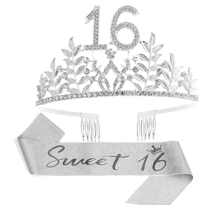 Women's Glamorous Birthday Crown with Shining Rhinestones Kalsten