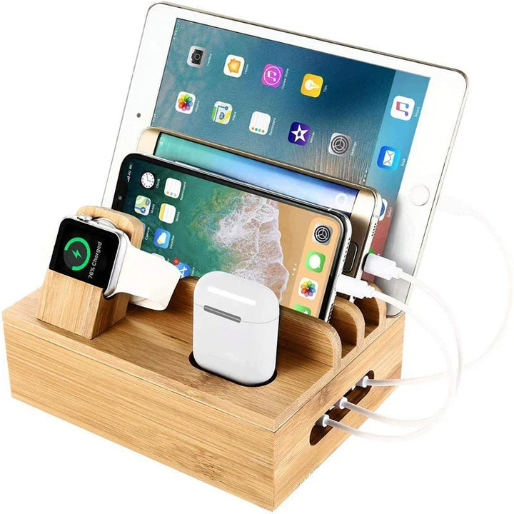Kalsten | Tekavo Bamboo Charging Station – 5-Port USB Organiser FCa