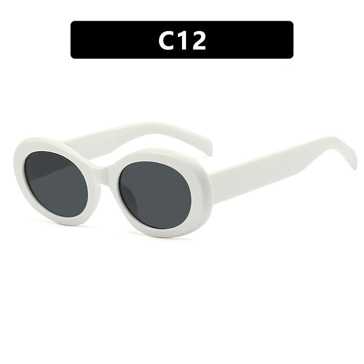 Women's fashionable sunglasses in original oval design with transparent frame and UV protection Kalsten