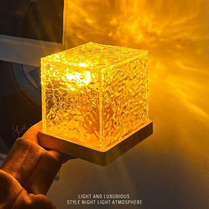 16 Colors LED Water Ripple Ambient Night Light USB Rotating Projection Crystal Table Lamp RGB Dimmable Home Decoration | Kalsten
