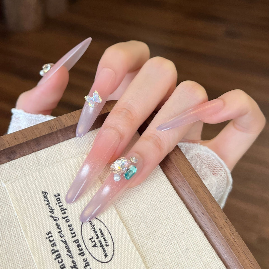 Premium Ombre Glitter Press-On Nail Set Kalsten