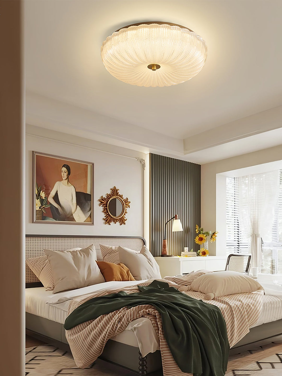 Frosted Glass Ceiling Light 15.7 in Warm Neutral Cool Indoor Lighting Modern Fixture | Kalsten