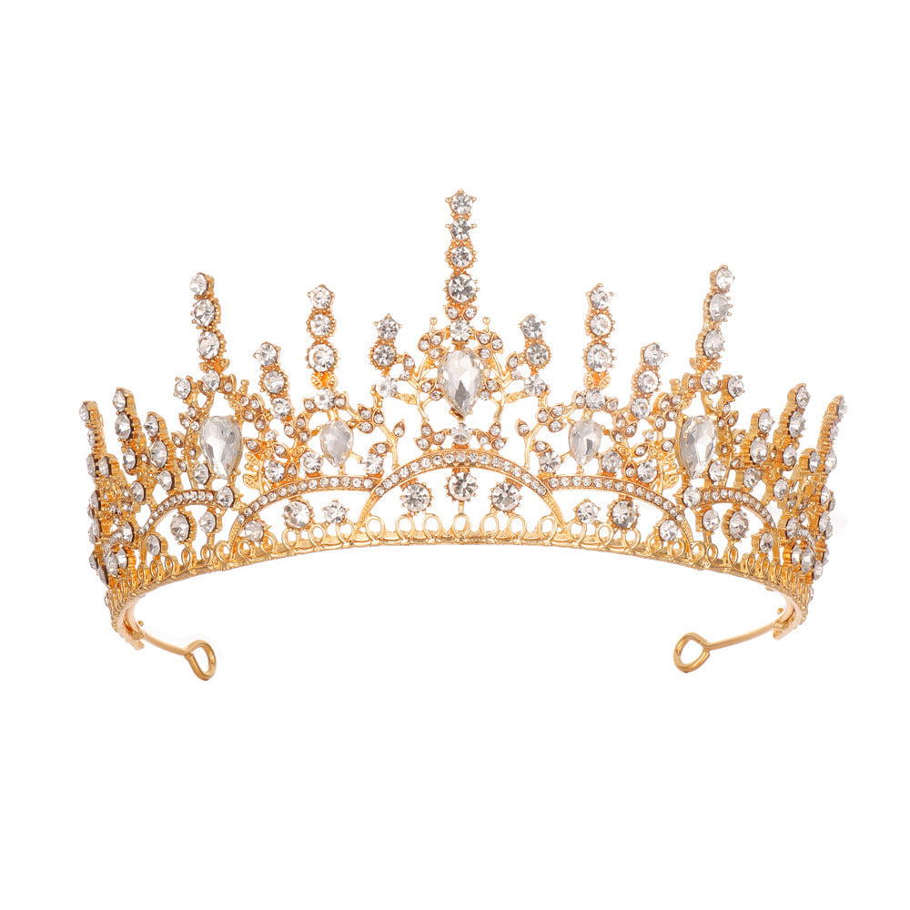 Women Elegant Crystal Tiara with Filigree Design Kalsten
