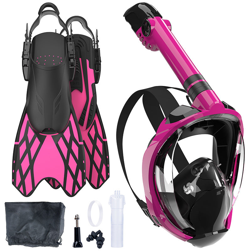 Snorkeling equipment with highly flexible fins and full face mask Kalsten
