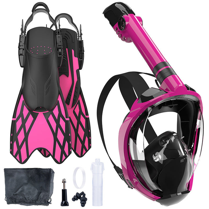 Snorkeling equipment with highly flexible fins and full face mask Kalsten
