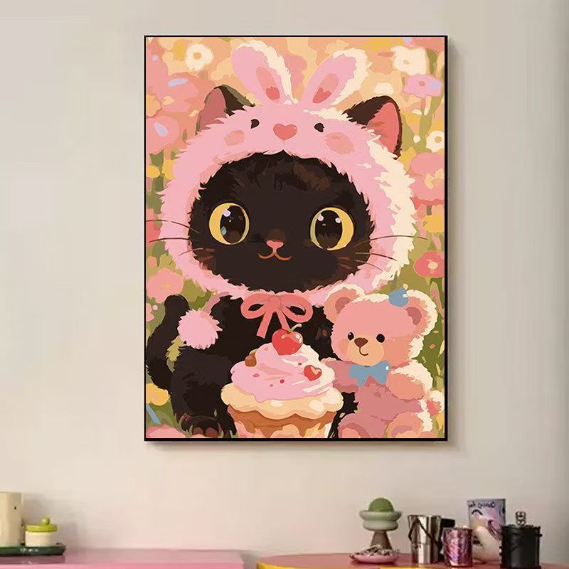 Playful Cat-Themed Illustration Wall Art Kalsten