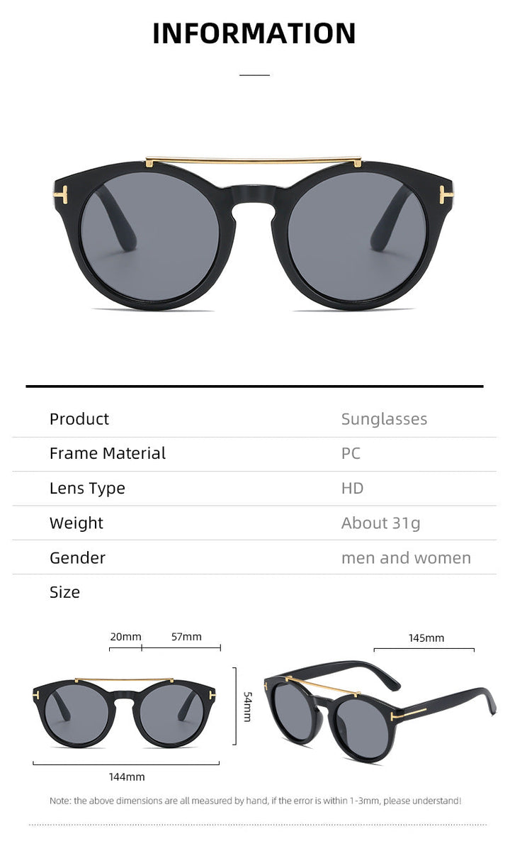 Ladies fashionable sunglasses with elegant round lenses Kalsten