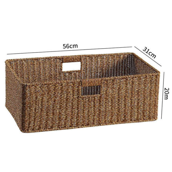 Handwoven Storage Basket with Cutout Handles Kalsten