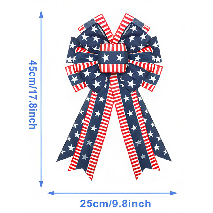 Unisex nan patriotic burlap bow with long tails for wreaths doors and patriotic home decor Kalsten