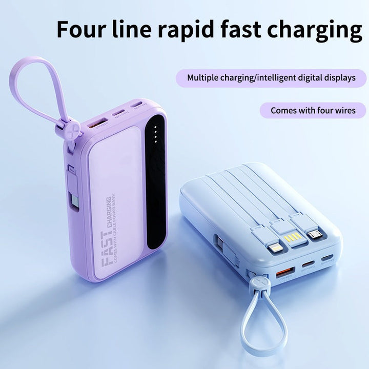 Portable power bank with integrated fast charging ports and multifunctional cable Kalsten