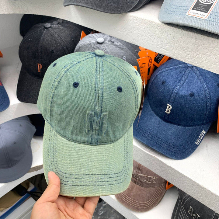 Men's Distressed Denim Baseball Cap Kalsten