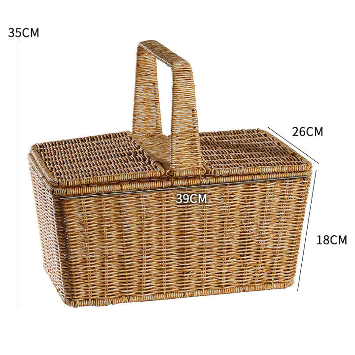 Unisex Handwoven Shopping Basket with Two Handles Kalsten