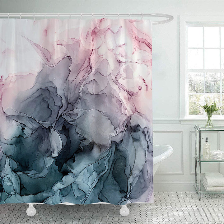 Artistic Marble Print Shower Curtain Kalsten