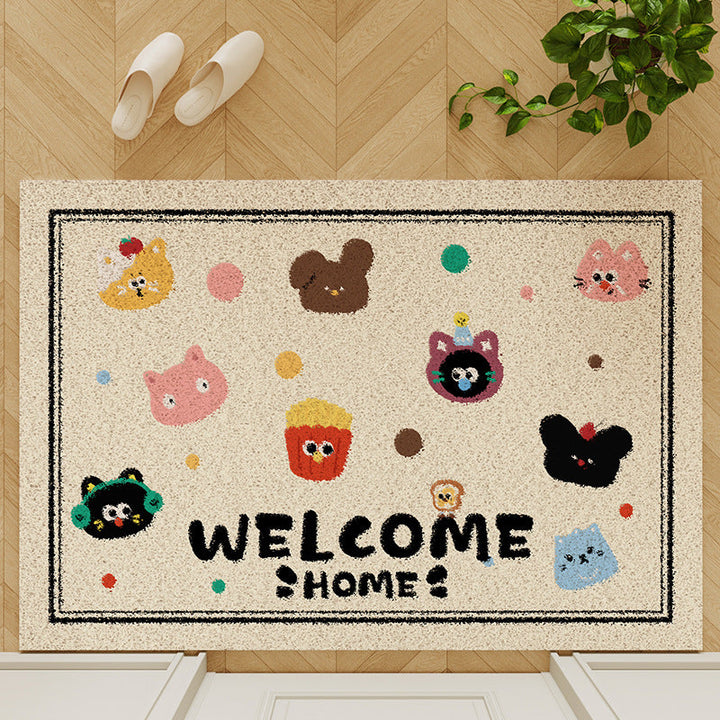 Whimsical Character Plush Welcome Mat