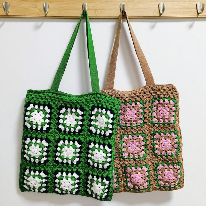 Handcrafted cotton tote bag in vintage granny design Kalsten