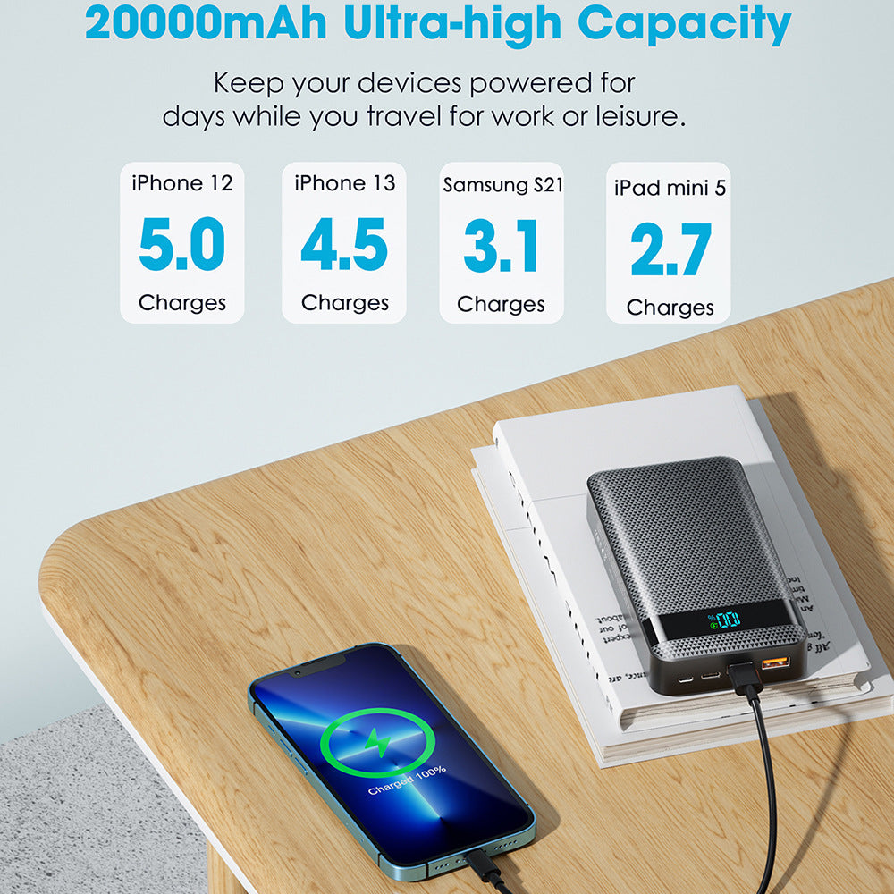 High-performance power bank with digital display and fast charging function Kalsten