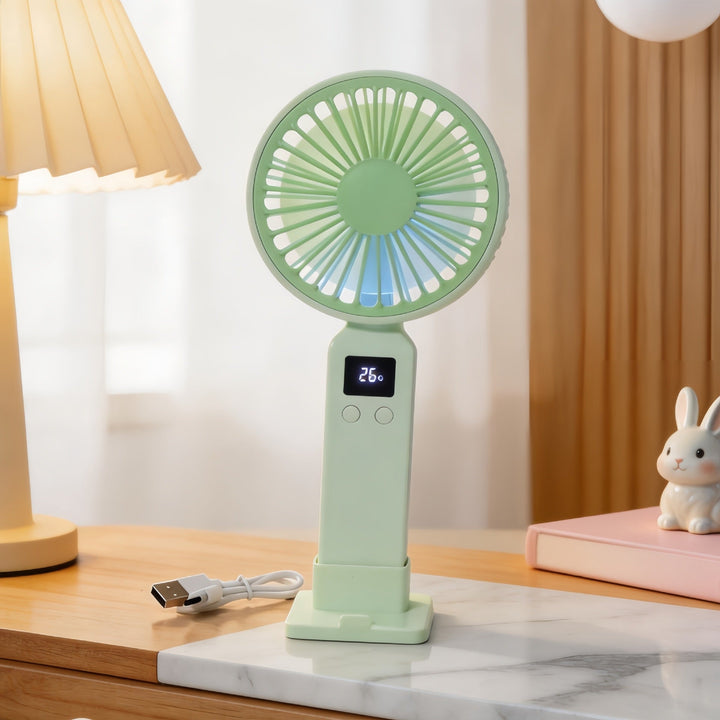 Ladies portable hand fan with digital speed display and ergonomic design Kalsten