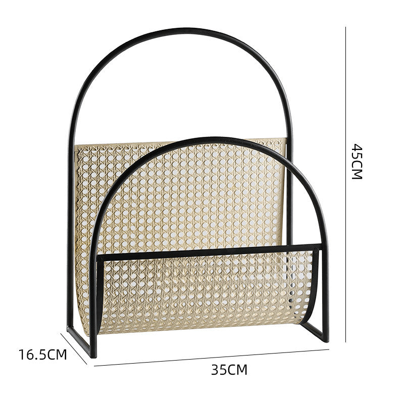 Unisex Elegant Magazine Holder with Artistic Weaving Structure Kalsten